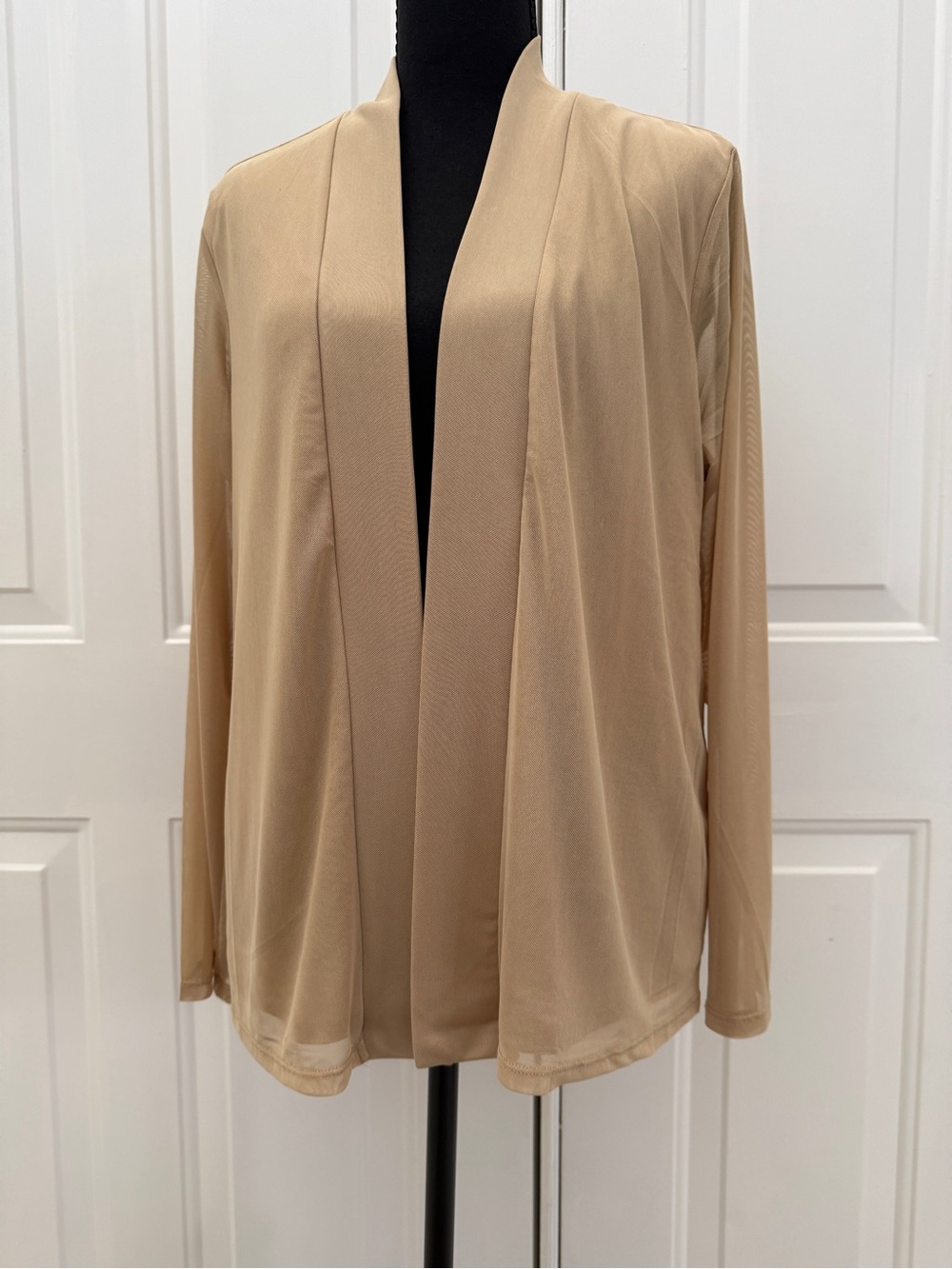 Harper Neutral Tan Open-Front cardigan